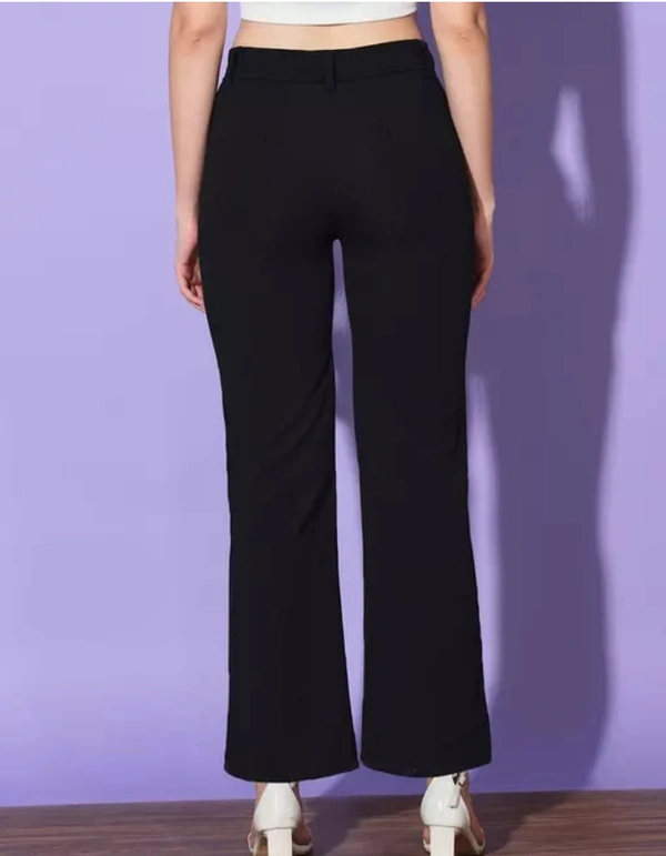 Neha Collection Women Black Carrera Full Length Formal Trousers And Pants - Black, 30