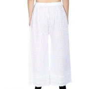 Neha Collection Women Stylish & Comfortable Chicken Plazoo For Flared Design - White, 24