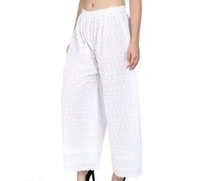 Neha Collection Women Stylish & Comfortable Chicken Plazoo For Flared Design - White, 26