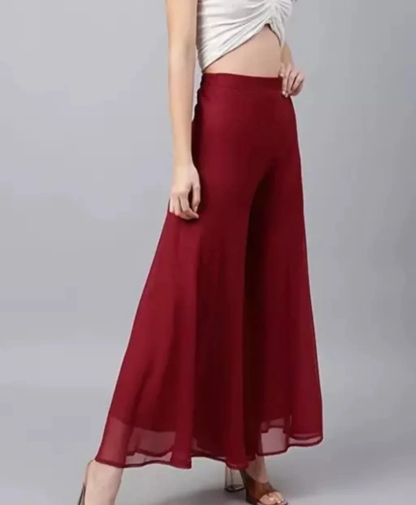 Neha Collection Women Red Georgette Plazoo - Free Size, Red