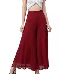Neha Collection Women Red Georgette Plazoo - Free Size, Red