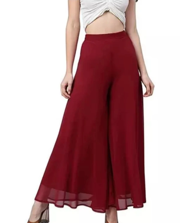 Neha Collection Women Red Georgette Plazoo - Free Size, Red