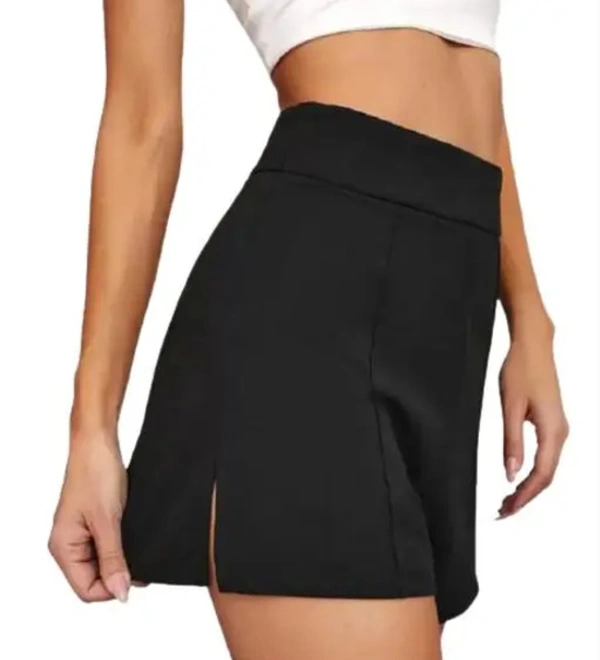 Neha Collection Women Designer High Waist Shorts - Black, 32
