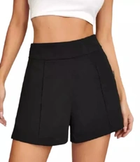 Neha Collection Women Designer High Waist Shorts - Black, 32