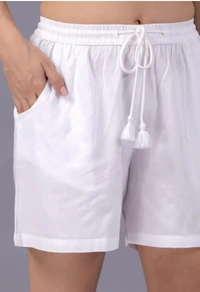 Neha Collection Women White Shorts - White, 30