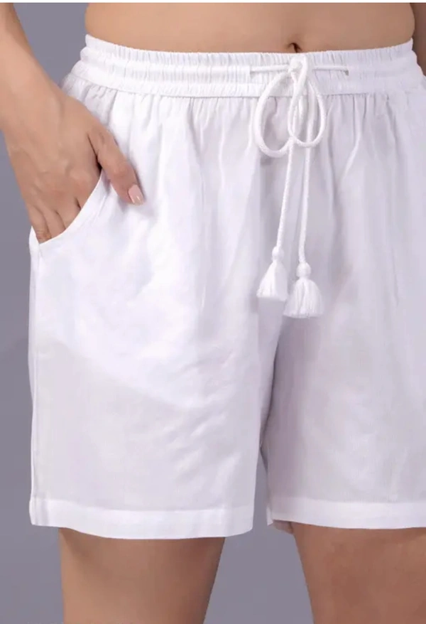 Neha Collection Women White Shorts - White, 30
