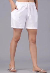 Neha Collection Women White Shorts - White, 34