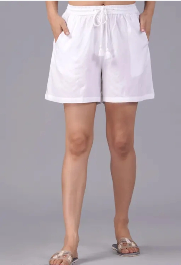Neha Collection Women White Shorts - White, 34