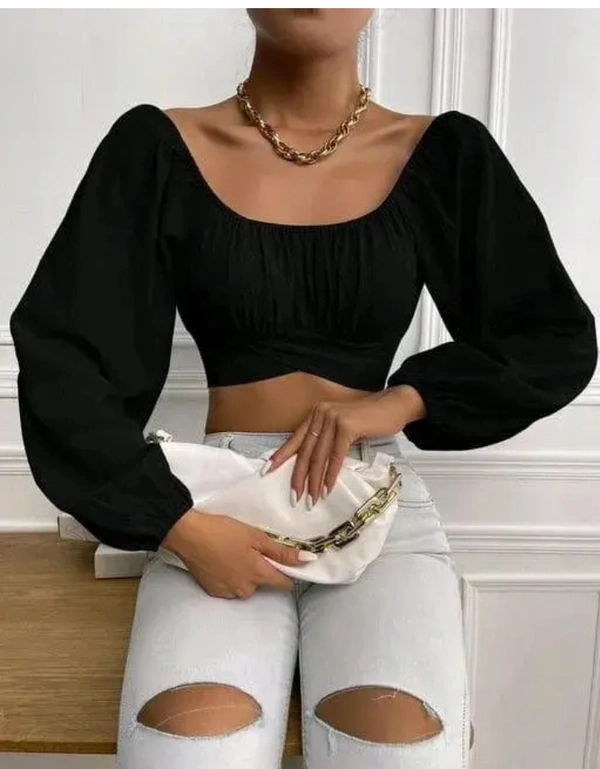 Neha Collection Women Stylish Fashionable Top & Tunics - Black, L
