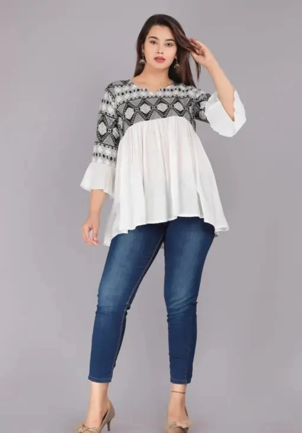 Neha Collection Women Latest Trending Top - White, XS