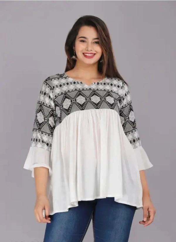 Neha Collection Women Latest Trending Top - White, XL