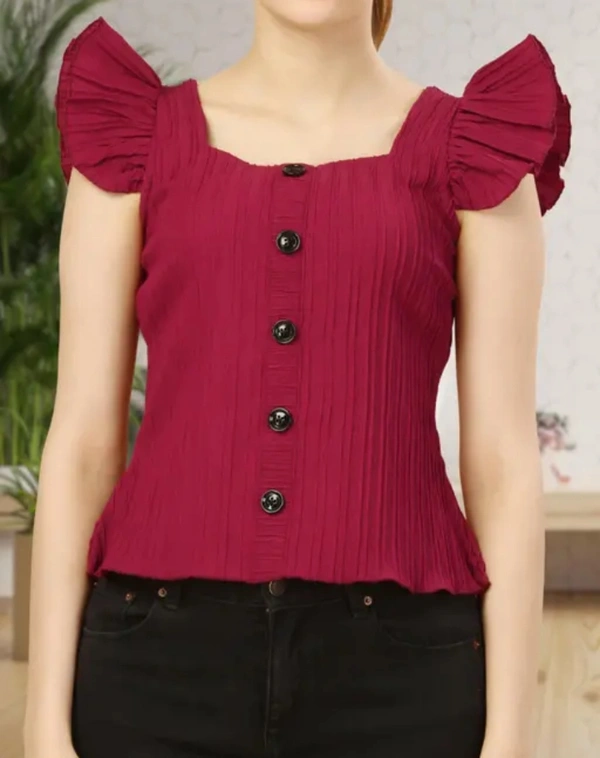 Neha Collection Women Stylish Top & Tunics - Maroon, L