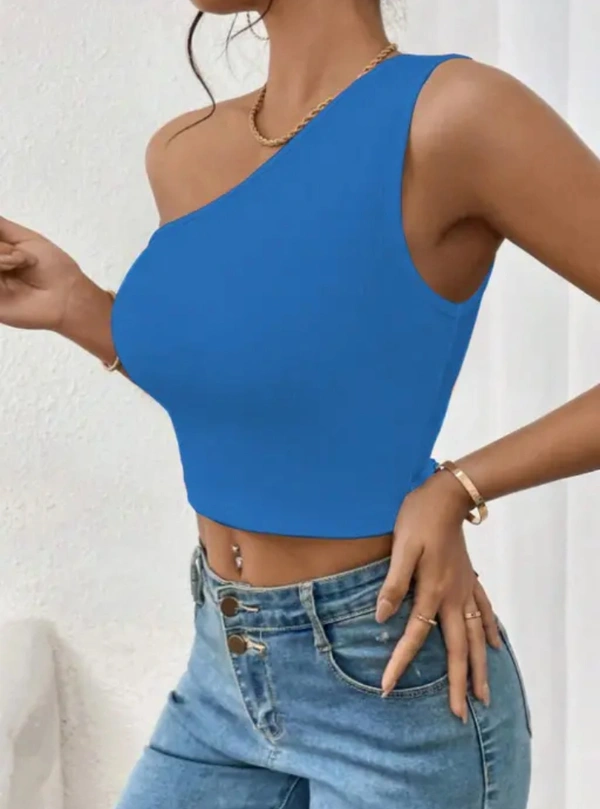 Neha Collection Women Stylish Crop Top - Blue, S