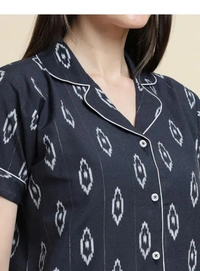 Neha Collection  Women's Printed Night Suit Set - Mine Shaft, XL
