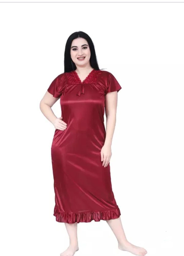Neha Collection  Modarn Women's Nighty Stylish Maxi For Nightdress - Red, S