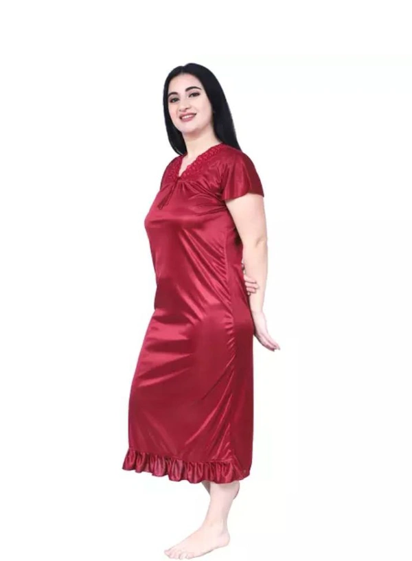 Neha Collection  Modarn Women's Nighty Stylish Maxi For Nightdress - Red, S