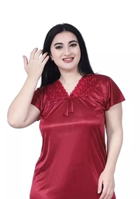 Neha Collection  Modarn Women's Nighty Stylish Maxi For Nightdress - Red, S