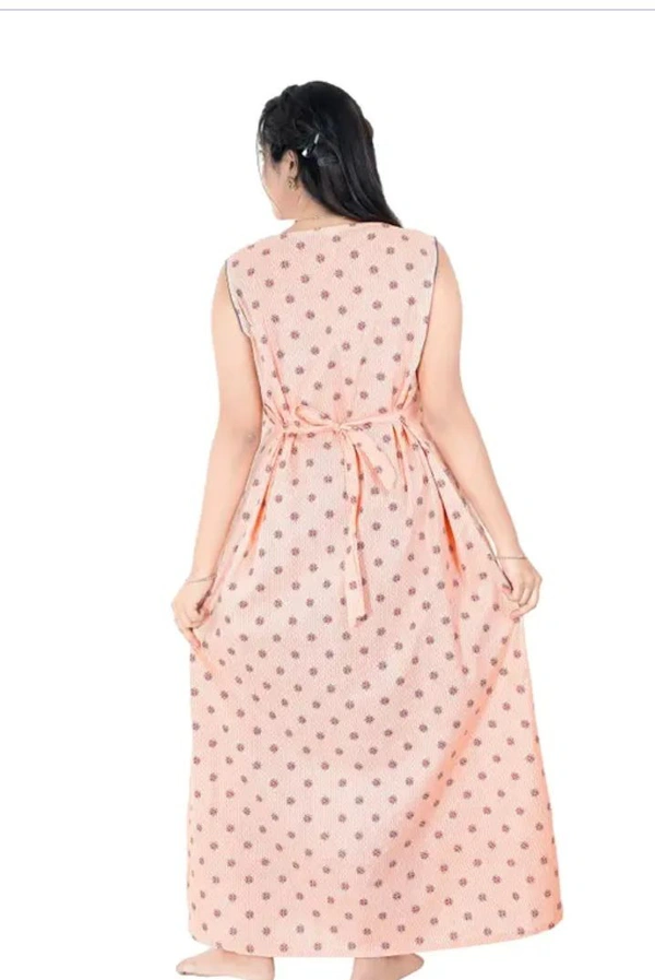 Neha Collection  Women's Printed Seelveels Nighty Nightdress - Lavender blush, XXL