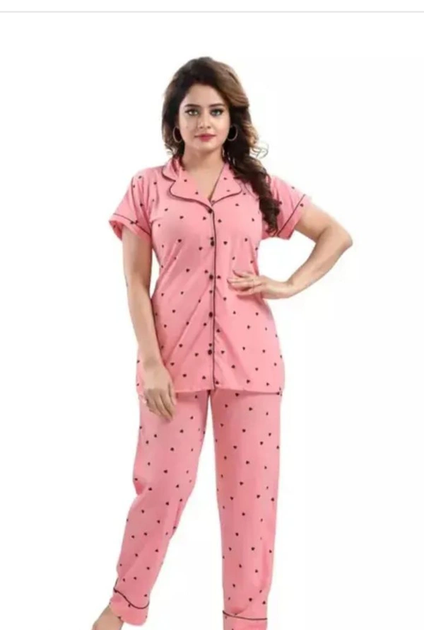Neha Collection Cotton Night Suit For Women's - Tickle Me Pink, XL