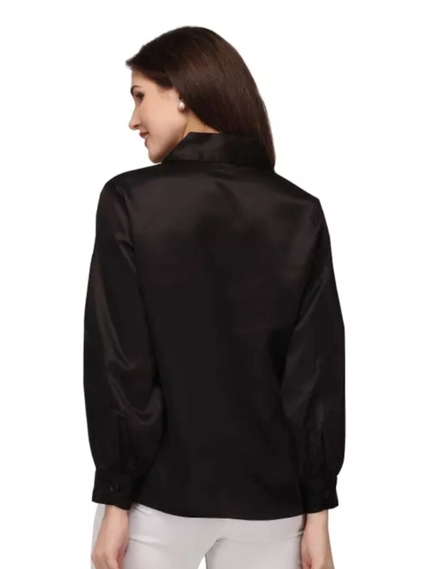 Neha Collection Smarty Women's Solid Black Shirts - Black, L