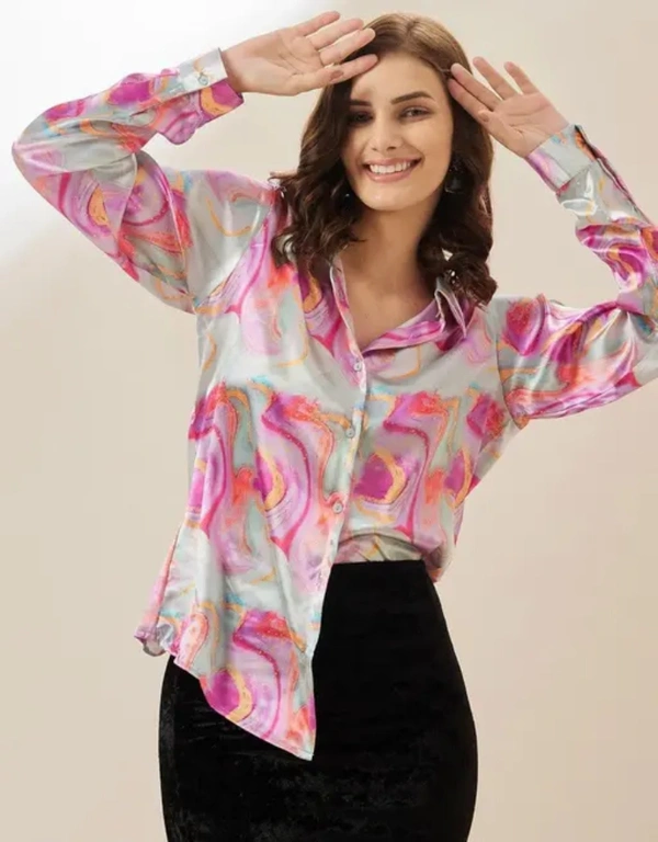 Neha Collection Women Stylish Shirt - Pink, L