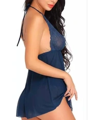 Neha Collection Women BabyDoll Nightdress - Navy Blue, Free Size