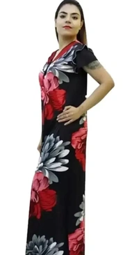 Neha Collection  Cotovia Women's Cotton Printed Maxi Nighty