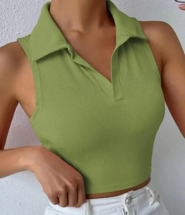 Neha Collection Women Crop T-shirt - Green, S