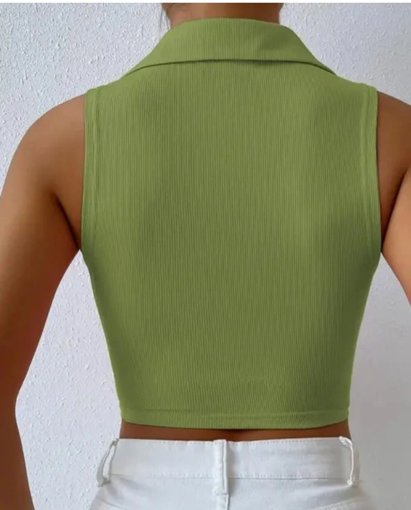 Neha Collection Women Crop T-shirt - Green, S