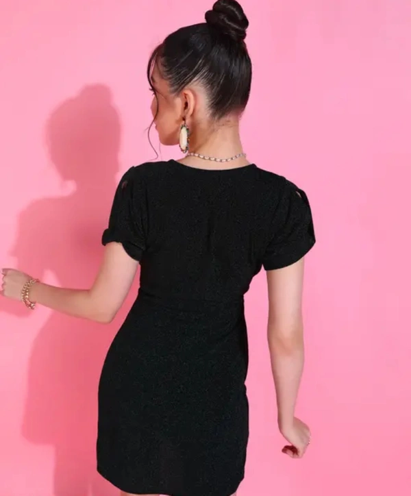 Neha Collection Women V Neck Dresses - Black, S