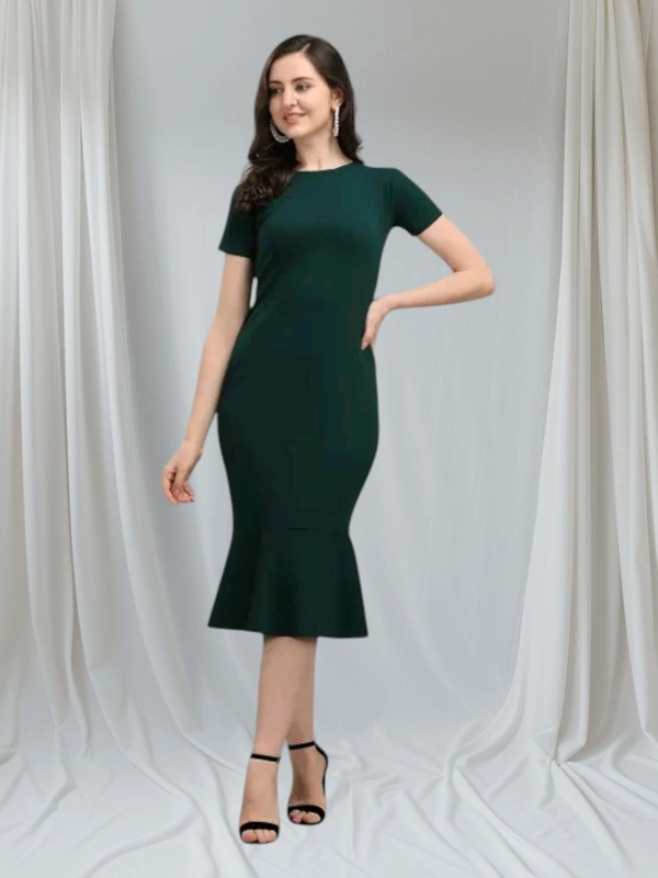 Neha Collection Trendy Stylish Bodycon Dresses One Piece For Women - Green, S