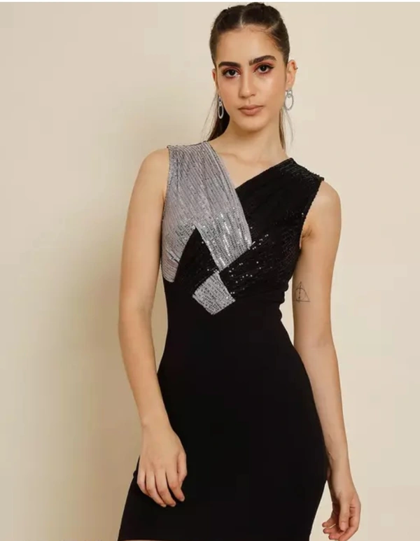 Neha Collection Women Trendy Dress - Black, L