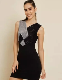 Neha Collection Women Trendy Dress - Black, L