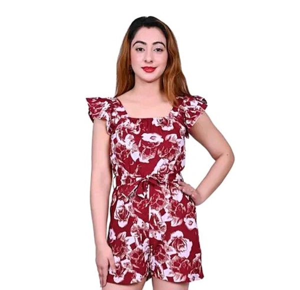 Neha Collection Women Trendy Bottom & Top Jumpsuit - S, Brick Red