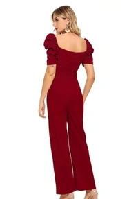Neha Collection Women Stylish Jumpsuit With Belt - Maroon, XL
