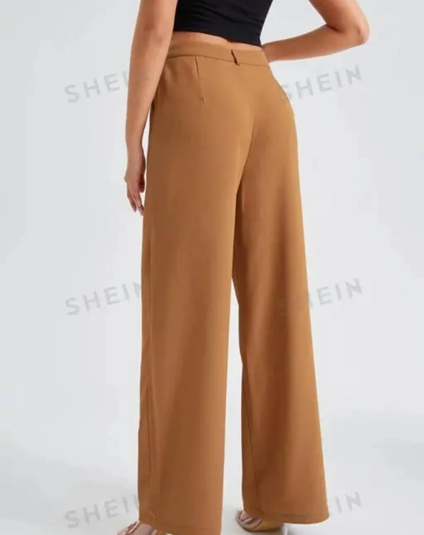 Neha Collection Women Formal Plain Pant - Brown, 28
