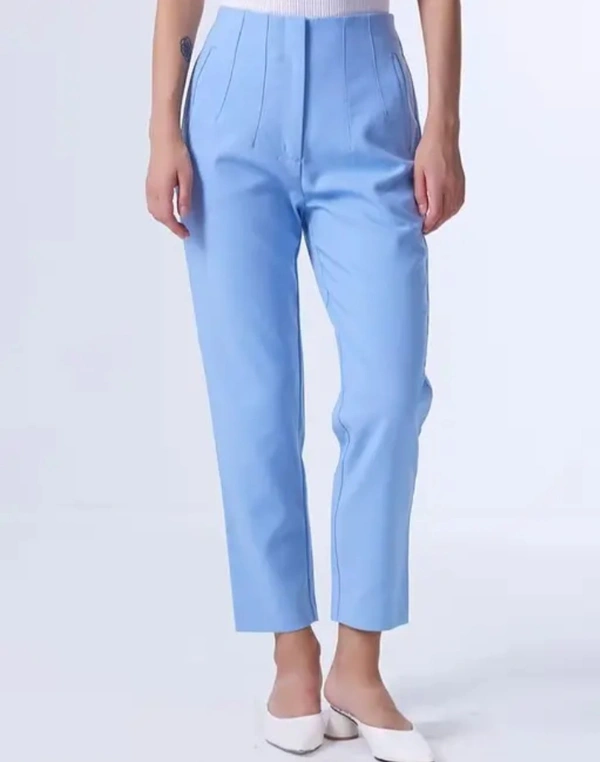 Neha Collection Women Formal Pant & Trousers - Sky Blue, M
