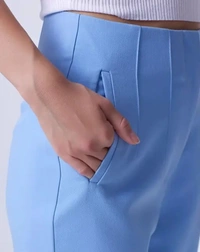 Neha Collection Women Formal Pant & Trousers - Sky Blue, XL