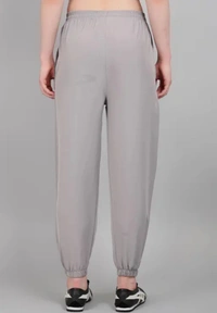 Neha Collection Women Summer Lower Plain Joggers With Zipper - Grey, 5XL