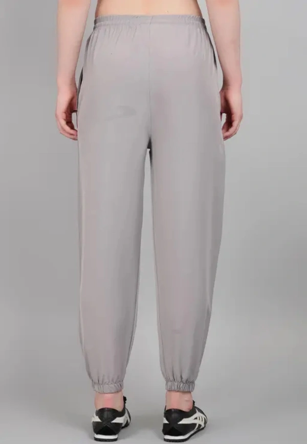 Neha Collection Women Summer Lower Plain Joggers With Zipper - Grey, 5XL