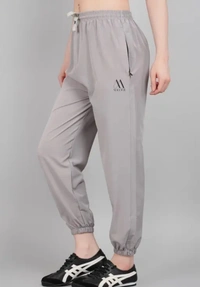 Neha Collection Women Summer Lower Plain Joggers With Zipper - Grey, 5XL