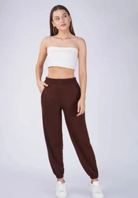 Neha Collection Women Stylish Joggers - Brown, L