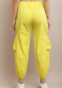 Neha Collection Women New Stylish Poplin Cotton Pants - Yellow, M