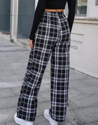 Neha Collection Women Western Trending & New Summer Plaid Trouser - Black, 32