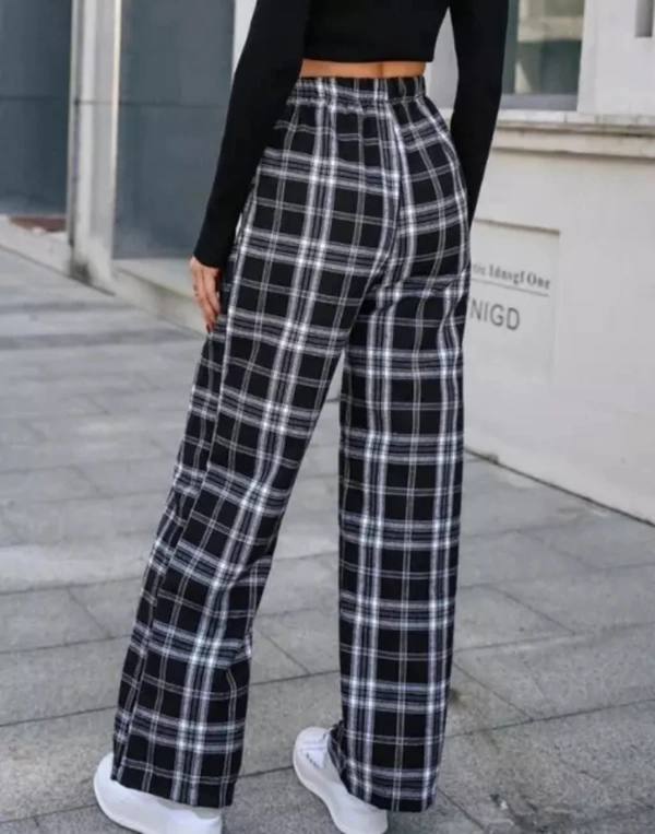 Neha Collection Women Western Trending & New Summer Plaid Trouser - Black, 32