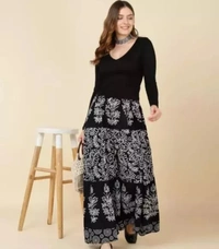 Neha Collection Women Stylish Cotton Printed Palazzo - Black, 36