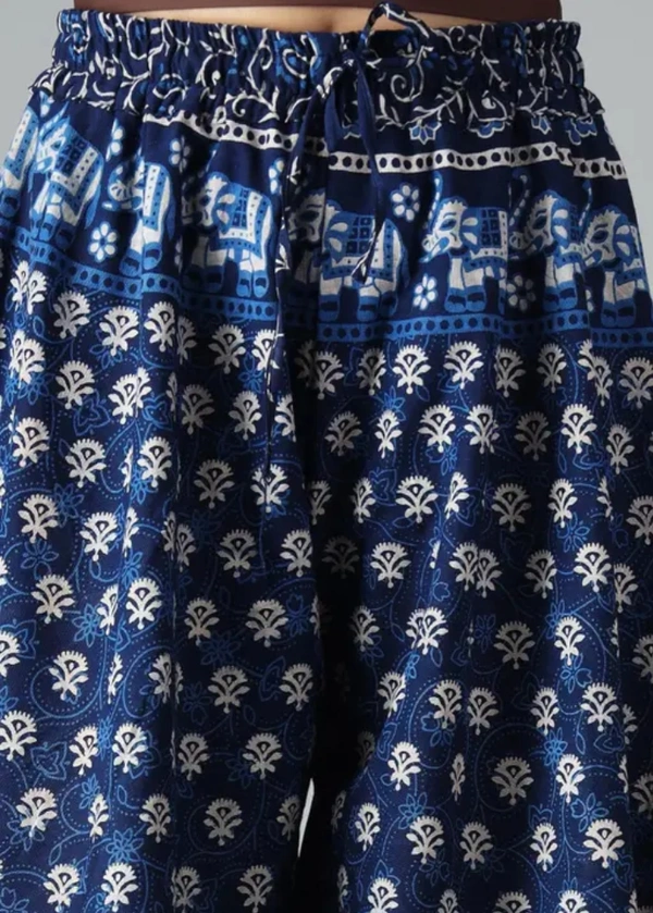 Neha Collection Women Flared Cotton Ethnic Palazzo - Blue, 48