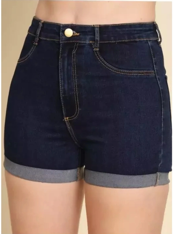 Neha Collection Women Denim Shorts - Dark Blue, 40