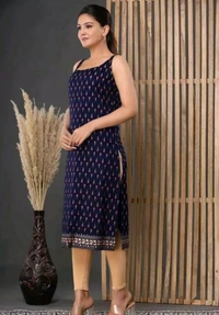 Neha Collection Women Printed Kurti - Blue, M