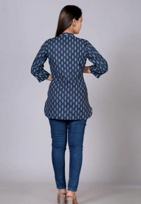 Neha Collection Pure Cotton Printed Kurti For Women - Blue, XXL